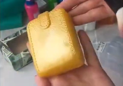 денежное мыло в форме кошелька